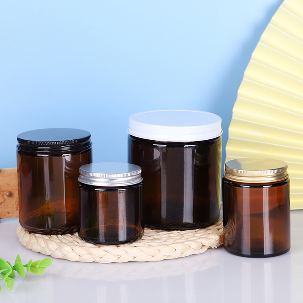 Amber Jar Candle - Copo de vela de vidro redondo