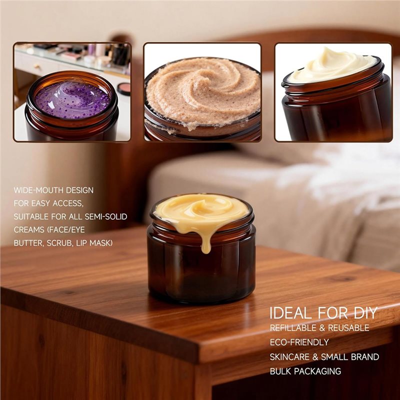 Amber Jar Candle - AA05 Para Cosméticos Caseiros, Bálsamos, Velas,