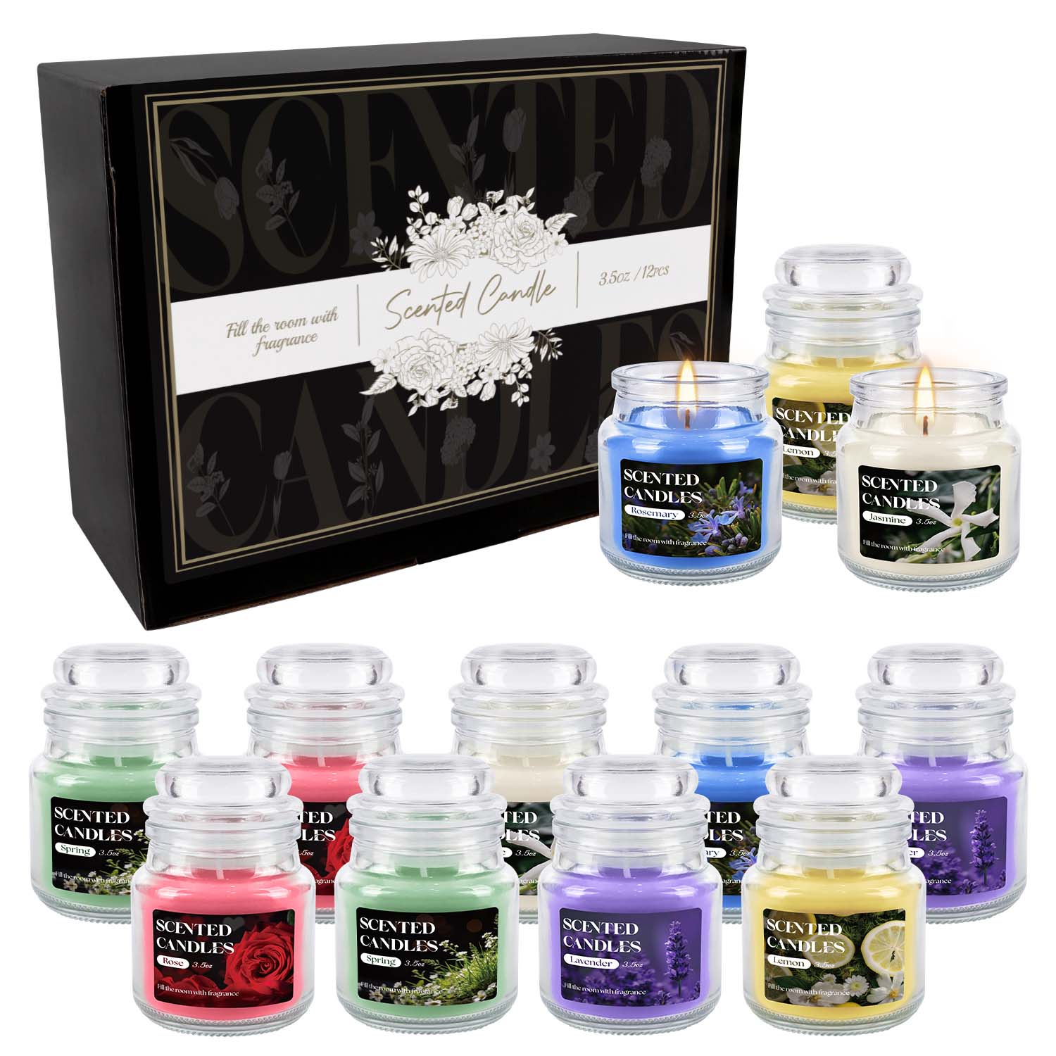 Home Fragrance Options - Pacote com 12 Velas Pequenas Rotativas