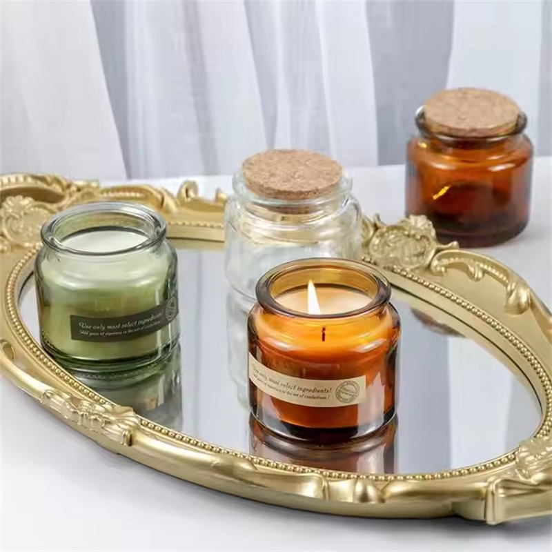 Amber Jar Candle - Copos De Vidro com Tampa De