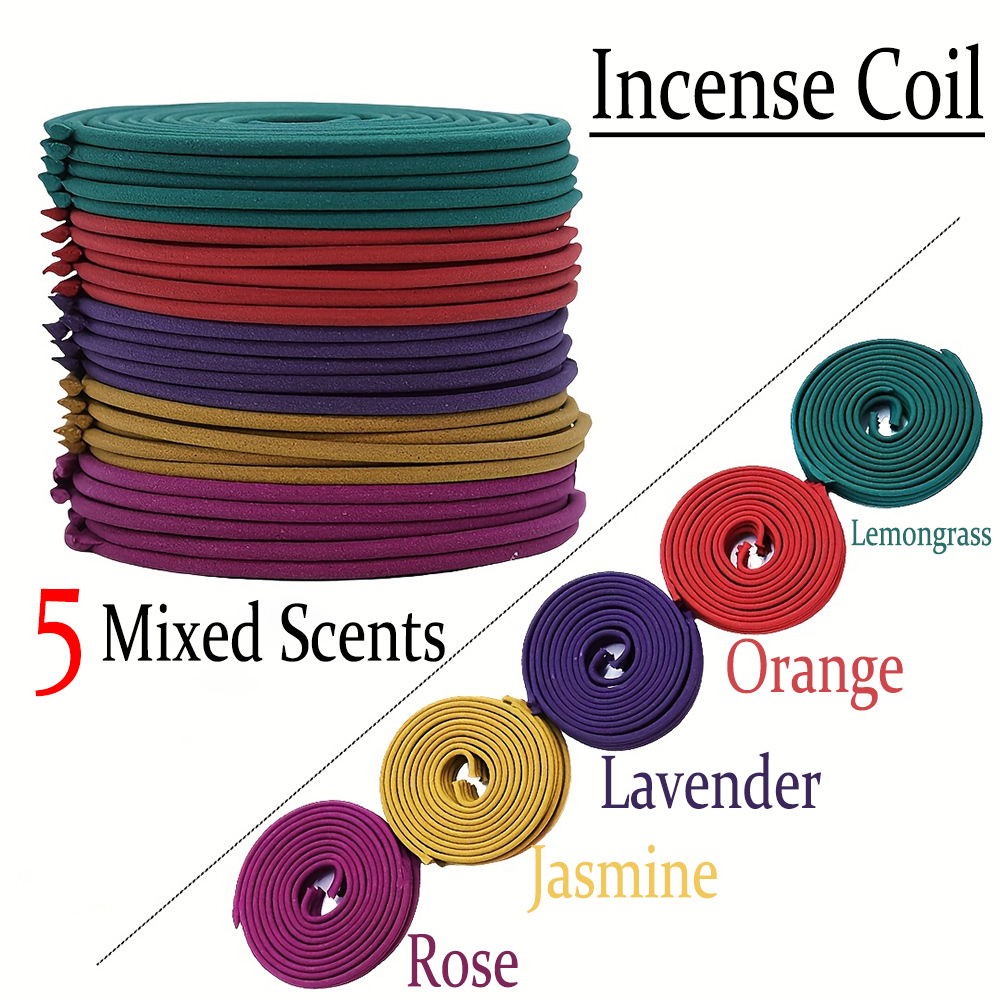 Home Fragrance Jasmine & Yuzu Porcelain Diffuser - Conjunto misto de incenso espiral clássico