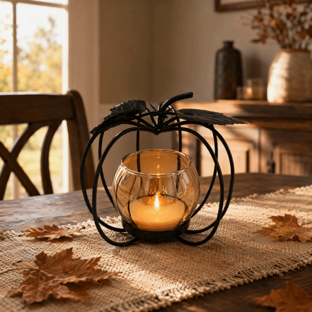 Castiçal de Ferro e Vidro com  - Amber Jar Candle avaliação e preço
