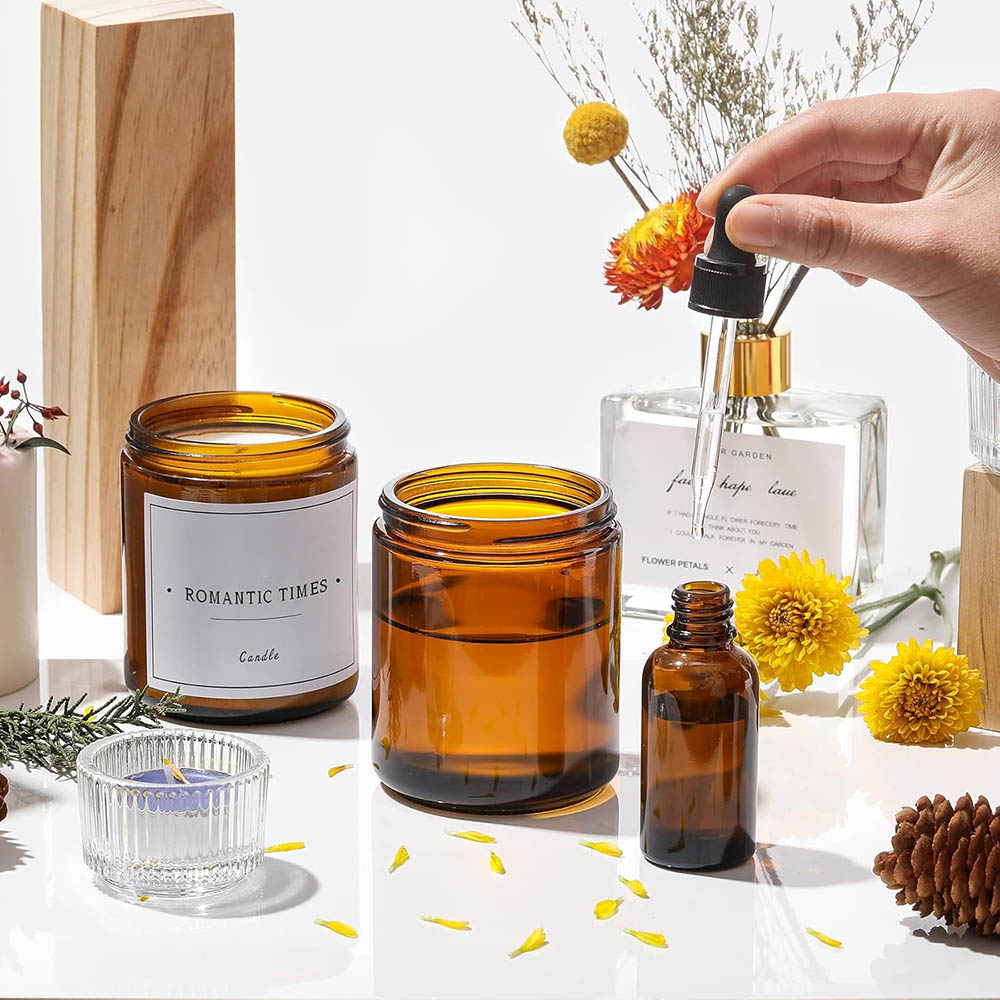 Frascos de Vidro Âmbar de 8oz  - Amber Jar Candle avaliação e preço