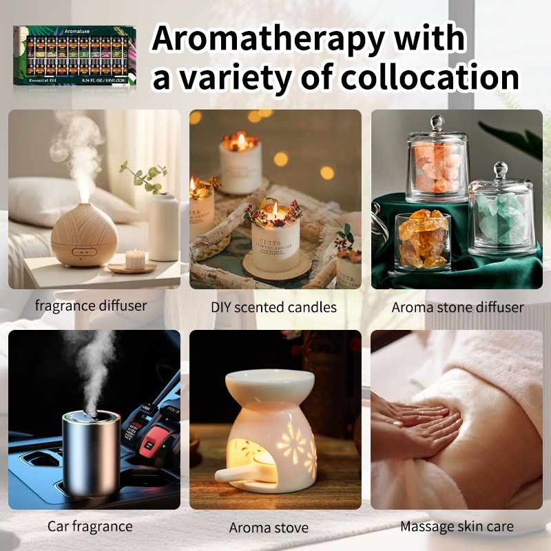 Conjunto de 20 Óleos Essenciai - Home Fragrance Jasmine & Yuzu Porcelain Diffuser avaliação e preço