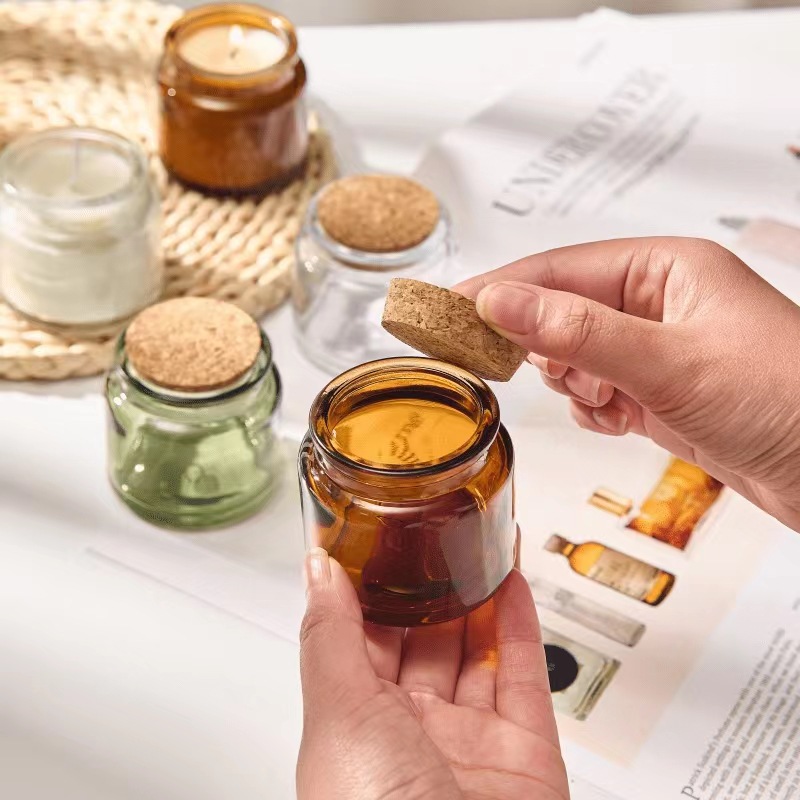 Copos De Vidro com Tampa De Ma - Amber Jar Candle avaliação e preço